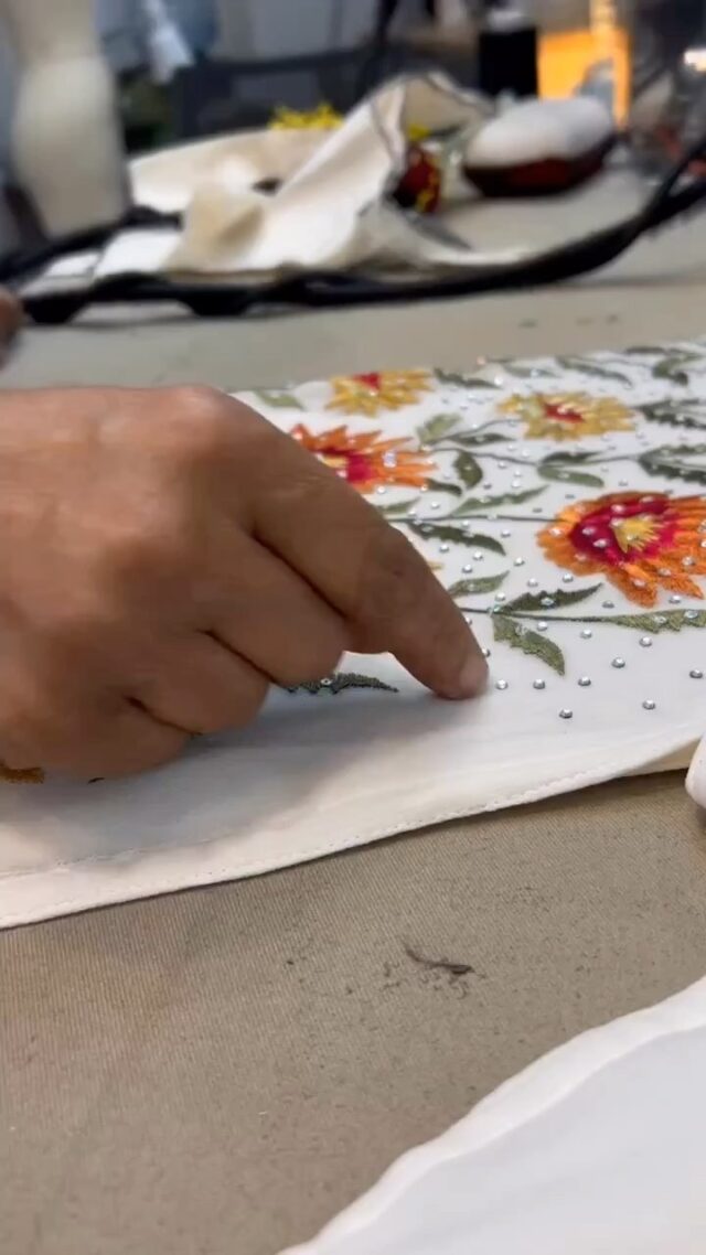 Each stone carefully applied by our wonderful tailor, Bibi ✨💎