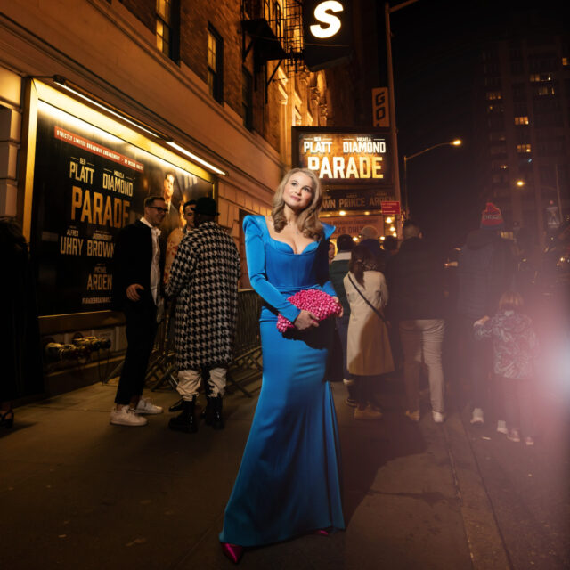 Stacie Bono for the opening night of @paradebway. Gown altered at our West Chelsea studio by our wonder tailor Galina 🪡 

📸: @michaelhullphoto
