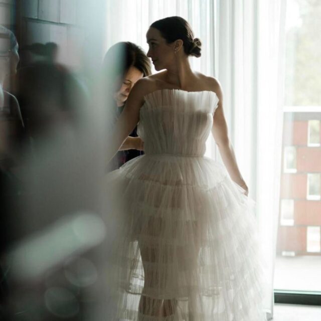 We are loving this beautiful @shopgossamer wedding gown altered by us! 🪡