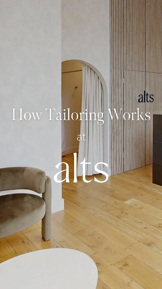 The Alts Experience:
1. Book your complimentary consultation at one of our curated studios or in the comfort of your home.
2. We assess your garment’s fabric, construction, and fit, then professionally pin and provide a clear quote.
3. Your piece is tailored with expert craftsmanship, from everyday alterations to complex designer refinements.
4. We’ll text you the moment it’s ready.
5. You’ll be ready for the moments that matter.
Book your consultation today.