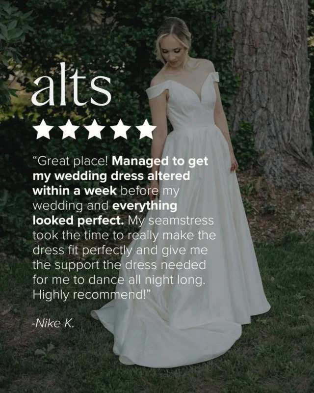 Thank you to our amazing bridal and suit tailoring clients for your kind words and trust! 🤍🪡✨ 

There is nothing we love more than hearing how confident you feel in your garments after working with us.

Ready for your perfect fit? Book your appointment with us today!

#bridestyle #Tailoring #Alterations #2026bride
#suitstyle