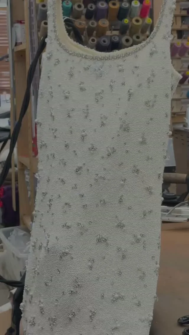 Beading looks impossible to alter without ruining it, but there's actually a trick to it - depending on the alteration required, our tailor will remove or break the beads along the seam first. This ensures that dress fabric is not damaged during alterations, and neither are the sewing machines! This is the kind of detailed work we live for, so if you've got a beaded, sequined, or embellished piece that needs a fit adjustment, bring it in.