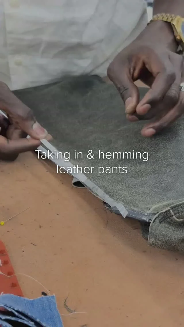 Before you give up on leather that doesn't fit, watch this! Our tailors alter leather regularly. These were taken in and hemmed by our tailor for a fit that looks made-to-measure.⁠
⁠
#alterations #fallfashion #winterfashion #tailoring #nycstyle